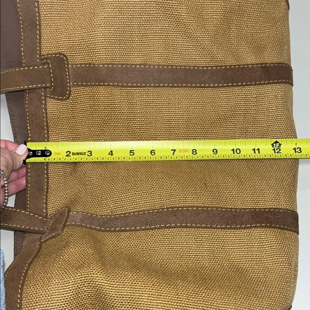 Tommy Bahama Large Tan Burlap and Brown Men's Travel Tote